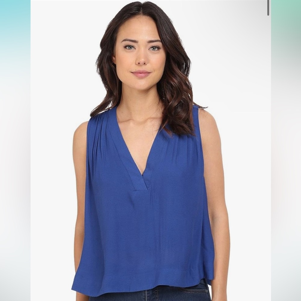 Free People Darcy Cobalt Blue Sleeveless Top Size Large